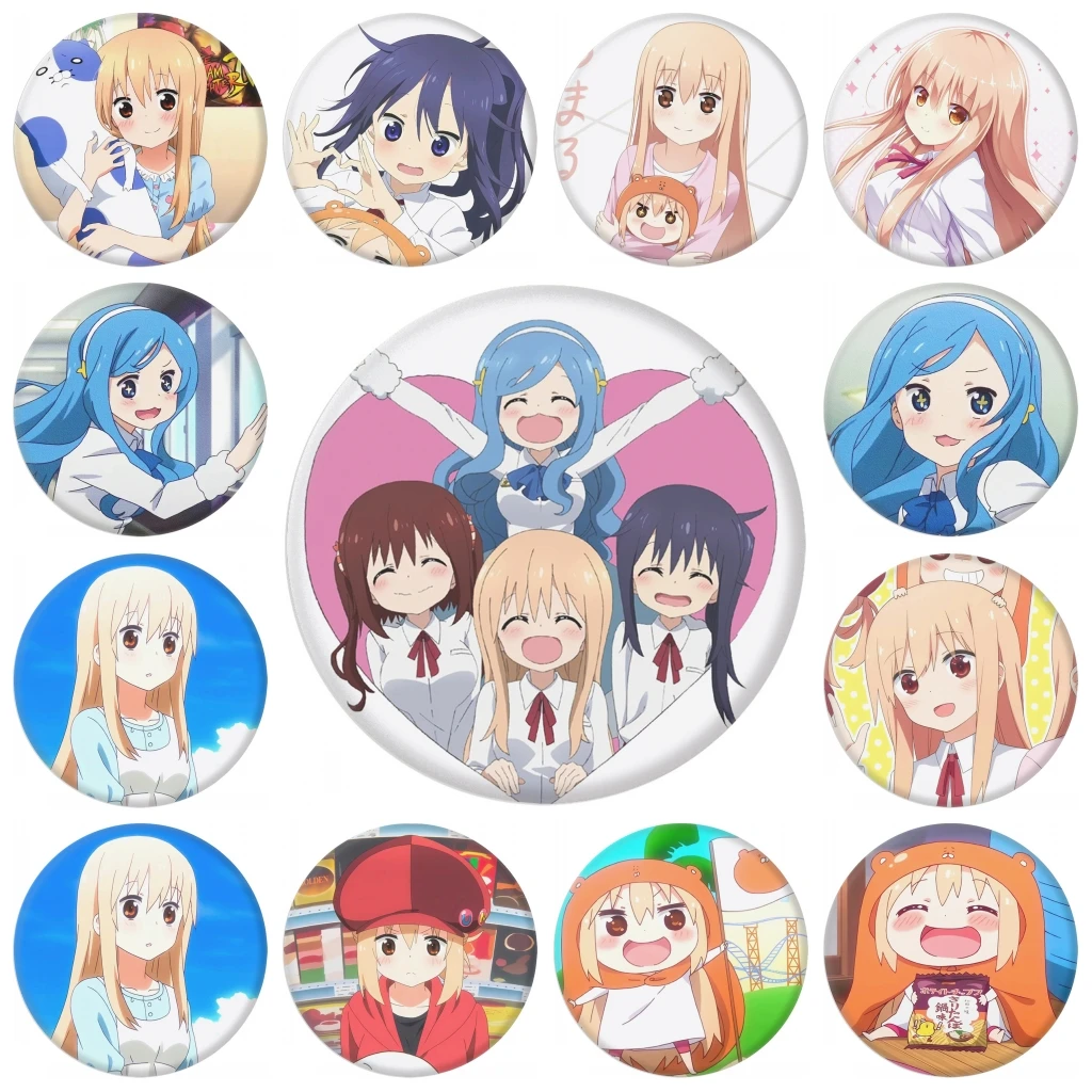 ¡Anime Himouto de 58 mm! Umaru-chan Doma Umaru Motoba Kirie Tachibana Sylphynford disfraz de Cosplay Pin SPTE broche de hojalata Prop