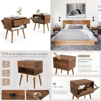 Cómoda blanca para dormitorio, cómoda profunda con 7 cajones anchos y tiradores de metal, cómoda y cómoda de madera para pasillo, entrada