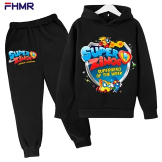 Super zings 4-14Y niños sudaderas con capucha + conjuntos de pantalones nuevo otoño bebé Tops ropa niño Casual sudadera traje ropa para niños