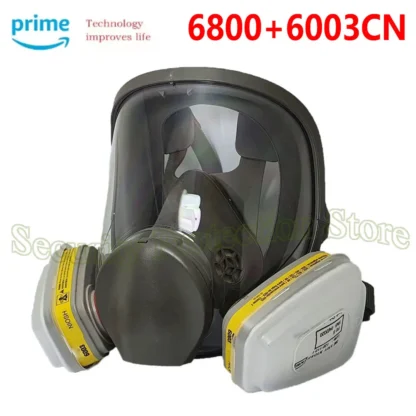 6003 Cartucho 6800 Respirador de cara completa Mascarilla en aerosol de pintura de gas para cartuchos de gas orgánico de vapor/ácido Cloro Hidrógeno Fluoruro