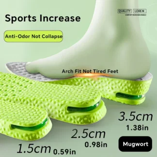 Plantilla para aumento de altura para pies, plantillas cómodas para fascitis Plantar, zapatos deportivos para hombres y mujeres, almohadillas para zapatos absorbentes de aire, 1 par