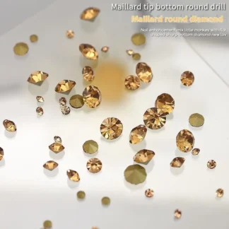 Campana mixta, diamantes de imitación dorados para uñas, accesorios para uñas brillantes, accesorios para uñas DIY, dijes de decoración