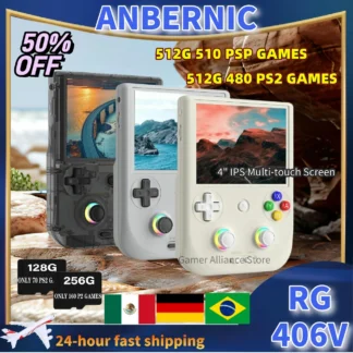 ANBERNIC RG406V RG 406V consola de juegos portátil Retro consolas de videojuegos Android13 4 IPS pantalla multitáctil Unisoc T820 5500mAh