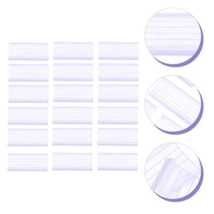 Portaetiquetas transparente en forma de arco de PVC, soporte de precio para supermercados, tiendas minoristas, impermeable, a prueba de polvo, 40 Uds.