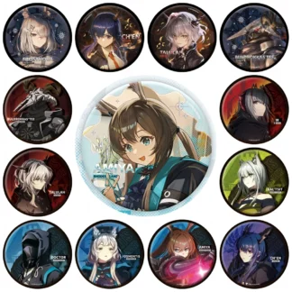 58mm juego Arknights Talulah Arutorias Amiya Rosmontis Buldrokkas'tee Cosplay disfraz insignia Pin SPTE broche de hojalata Prop Gilf