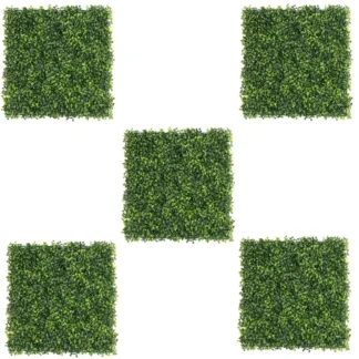 Paneles de césped Artificial anti-UV, 5 uds., perfectos para decoración verde interior y exterior, accesorio para el jardín del hogar