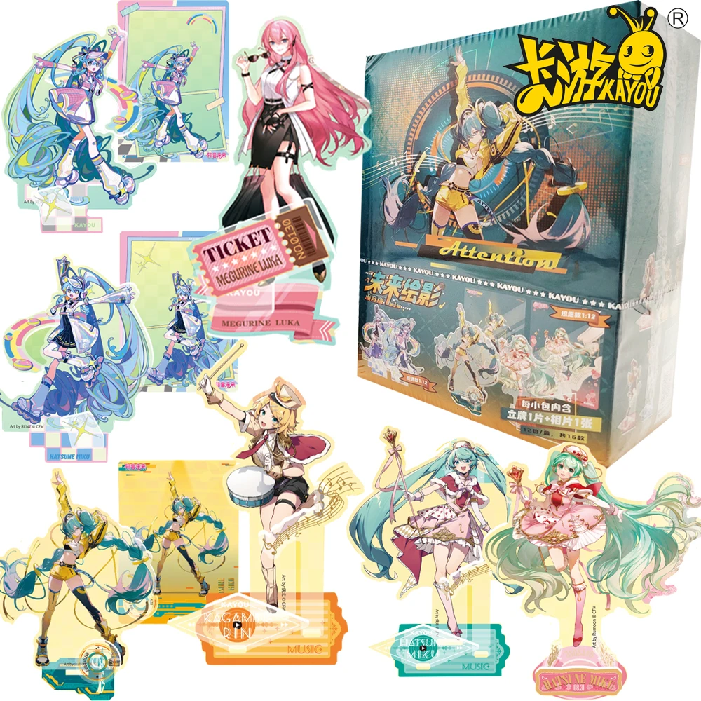 Figura Original de Anime KAYOU Hatsune Miku, soporte acrílico, modelos Megurine Luka Kagamine Rin, exquisitos regalos de adorno temático creativo