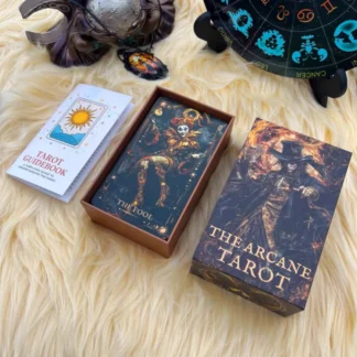 En Stock, 78 Uds., baraja de Tarot Arcana mágica, 13x8cm, juego tradicional, desbloqueo, fuego interior, incluye instrucciones de papel, juego de cartas