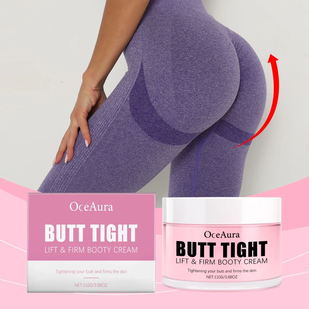 OceAura crema reafirmante para glúteos, agrandamiento de glúteos, esculpido, moldeador, cuidado corporal, medias para glúteos, ácido hialurónico, crema para levantar la cadera, 80g