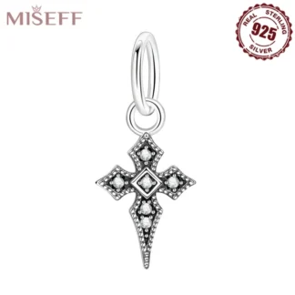 MISEFF 2025 Plata de Ley 925 auténtica colgante de Cruz Vintage cuentas aptas para Pulsera Original para joyería DIY regalos de mujer