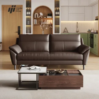 Sofás modernos de suelo, sofás perezosos minimalistas nórdicos de cuero, sala de estar familiar europea, Salas Y sofás, Muebles económicos