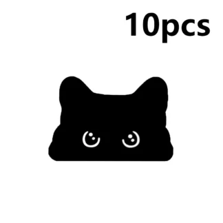 10 Uds. De pegatinas bonitas de dibujos animados de gato para coche, calcomanías impermeables de PVC para decoración de espejo de ventana de coche, accesorios divertidos para coche