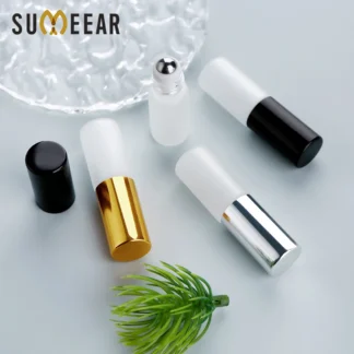 100/200 Uds. Botellas de rodillo de Perfume esmerilado de 3ml, tapas altas de Al, a prueba de fugas y herméticas, viales dispensadoras de aceites esenciales, reutilizables