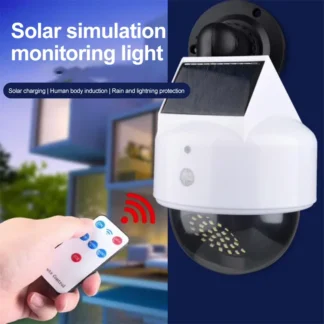 Cámara de simulación Solar, Sensor de movimiento, cámara Virtual, luz nocturna para exteriores, iluminación, cámara falsa, lámpara de pared para jardín y calle
