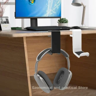Universal 360 ° Soporte giratorio para auriculares: soporte ajustable de escritorio y montaje en pared para auriculares para juegos y PC