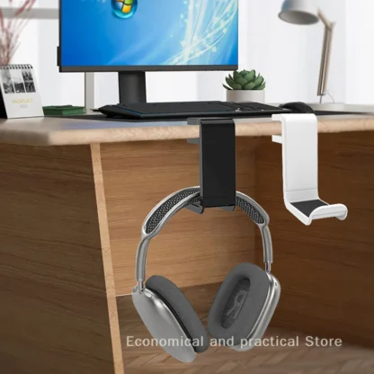 Universal 360 ° Soporte giratorio para auriculares: soporte ajustable de escritorio y montaje en pared para auriculares para juegos y PC