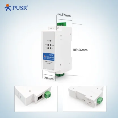 USR-DR302 Estándar DIN-Rail Serial RS485 a Ethernet Transmite datos transparente TCP/IP Modbus a Ethernet Convertidor