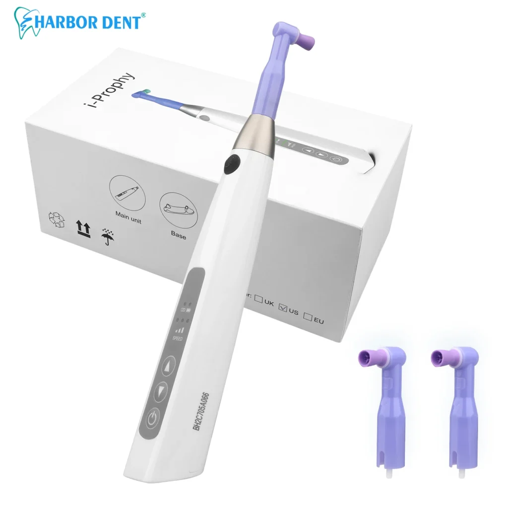 Motor de pulido eléctrico inalámbrico para superficie de dientes dentales, máquina pulidora recargable con cabezal extraíble y ángulo de profilaxis