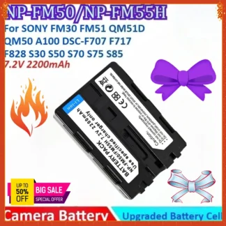 2200mAh 7,2 V NP-FM50/NP-FM55H batería de cámara + cargador para SONY F717 F828 FM30 FM5 DSC-F707 QM51D QM50 A100 S30 S50 S70 S75 S85