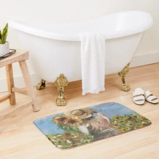 Alfombra de baño girasol para niña, accesorios para el baño, accesorios para el baño, estera
