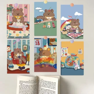 Póster de oso Caramelo Suave para ordenador portátil, adhesivo de 10x15CM para colocar en la pared, equipaje, arte estético, pegatinas para teléfono, 10 piezas