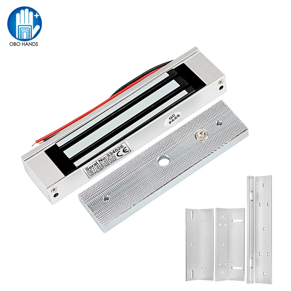 Cerradura de puerta eléctrica Cerradura magnética 180kg/350lbs DC12V fuente de alimentación Soporte de metal opcional Adecuado para kit de sistema de control de acceso