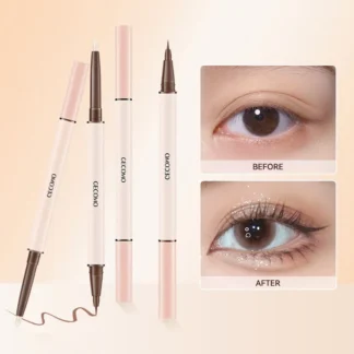 GECOMO 3D Star Eye Lápiz Delineador de ojos de doble cabeza para retención de maquillaje, resistente al agua y sin manchas, delineador de ojos iluminador de alto brillo p