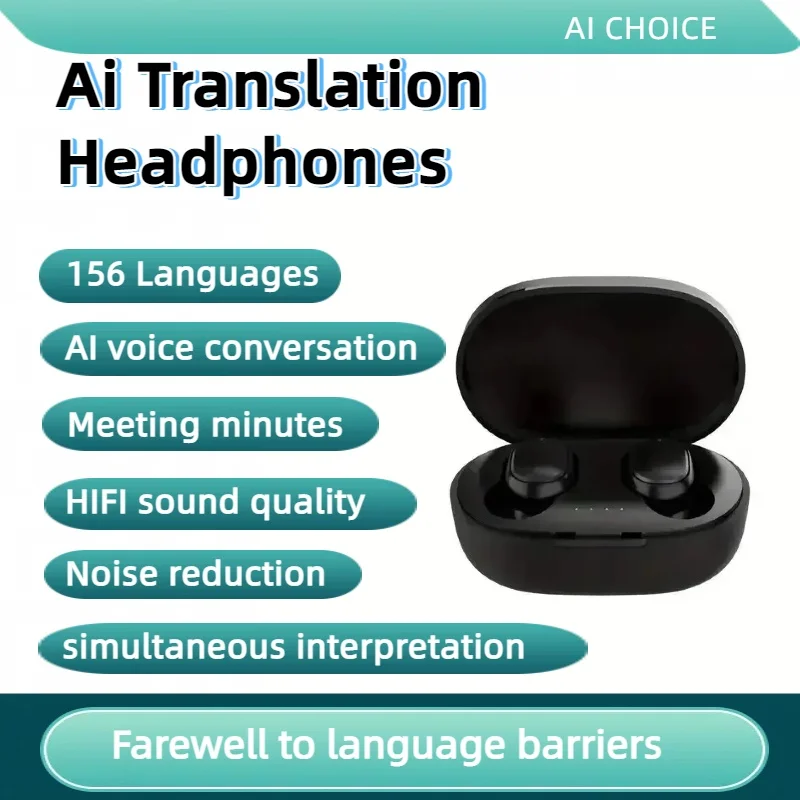 Auriculares inalámbricos con traducción de 156 idiomas, intrauditivos inteligentes, resistentes al agua, con traductor en tiempo Real, Bluetooth 5,4, para negocios