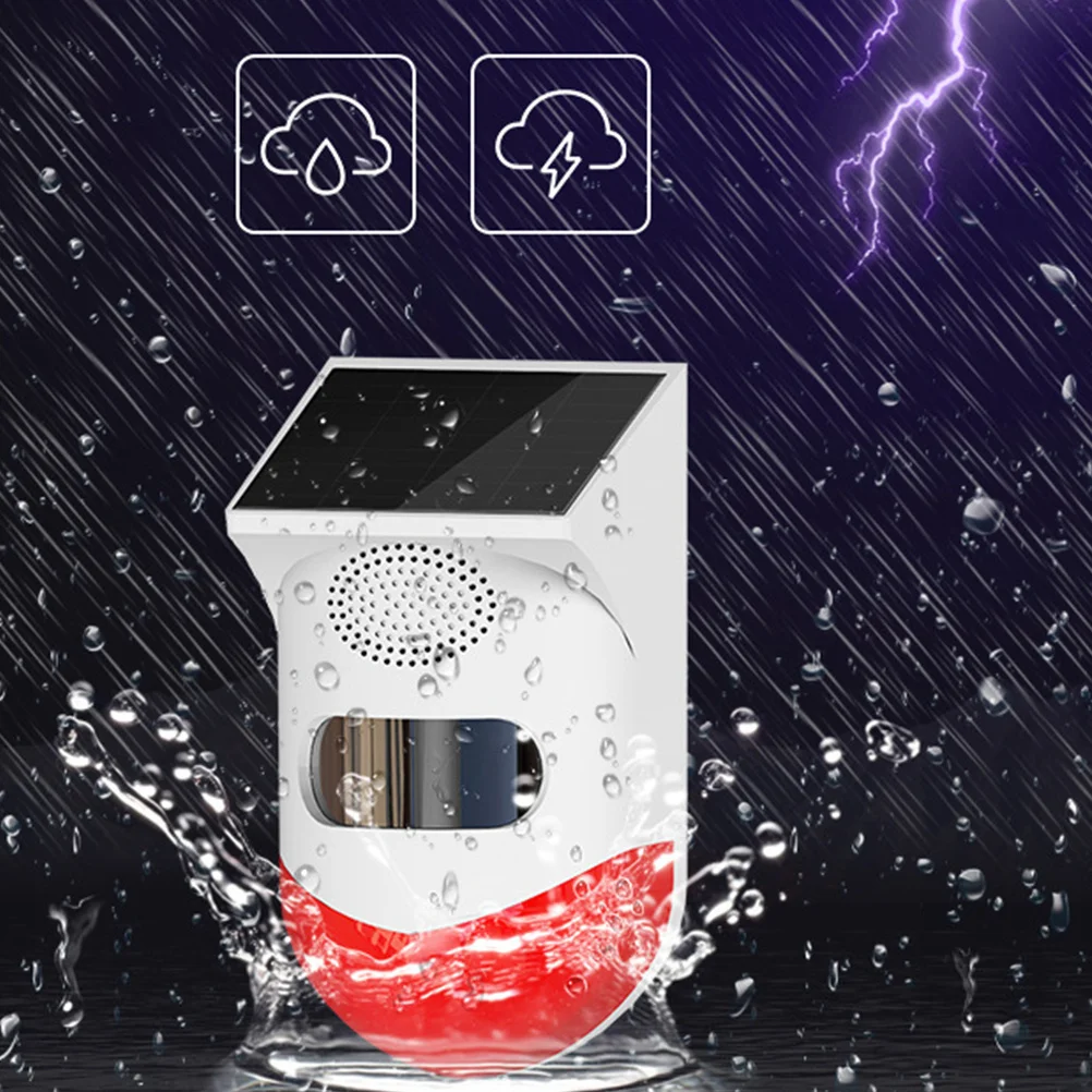 Alarma infrarroja para exteriores, suministro de seguridad para el hogar, Sensor con energía Solar, Material ABS, silicona multicristal, fuerte guardián