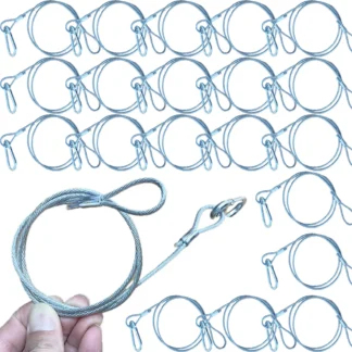 Cable de seguridad para iluminación de escenario, 20 piezas, 70CM, 3mm, alambre de acero plateado/negro para accesorios móviles de DJ, equipos de fiesta, cuerda de protección