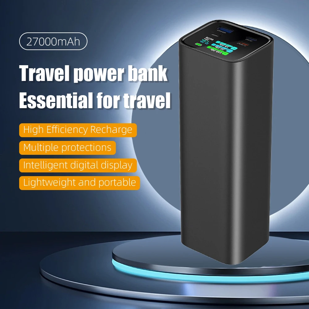PD3.1 140W Power Bank 27000mah LCD TFT pantalla a Color 2C1A puerto portátil teléfono Drone cámara portátil bidireccional carga rápida