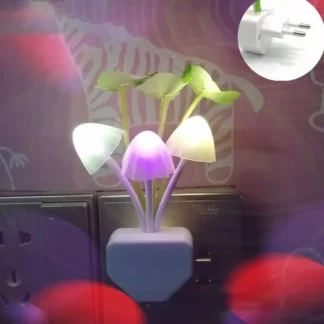 Luz Led nocturna con Sensor que cambia de Color, lámpara LED enchufable con forma de seta para el hogar, lámparas de pared para sueño, decoración de dormitorio, luz de cama para adultos y niños Q8P2