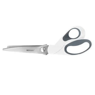 Westcott Tijeras para manualidades, Pinking, 9,5", acero inoxidable, adulto, escuela secundaria, dobladas, para coser, blanco, 1 unidad