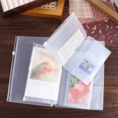 Tarjetero, bolsillo de almacenamiento, pasaporte, diario, planificador, tarjetero, bolsa de almacenamiento para cuaderno, bolsa con cremallera de PVC, bolsa con cremallera para cuaderno
