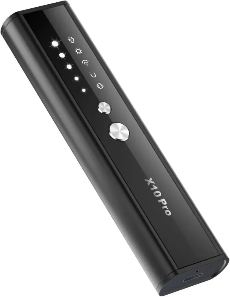 Detectores de cámaras ocultas X10 Pro, buscador de cámaras espías, detector de insectos, detector de rastreador GPS, detección de dispositivos ocultos de 5 engranajes de sensibilidad