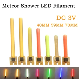 DC3V LED multicolor lluvia de meteoros lámpara de agua corriente LED diodos de filamento COB 2200K azul rojo verde rosa piezas de luz incandescente