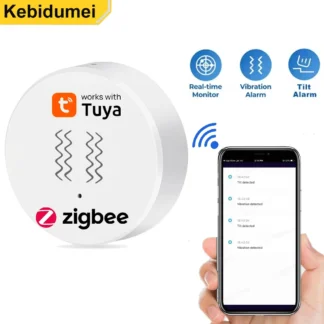 ZigBee-Sensor de inclinación de vibración para puerta y ventana, detección de alarma, automatización del hogar inteligente, sistema de protección de seguridad para asistente de Google