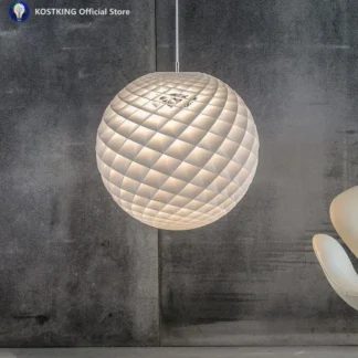 Lámpara colgante LED de diseño danés, lámpara colgante redonda blanca para dormitorio, comedor, sala de estar, decoración de cocina, luz de suspensión artística