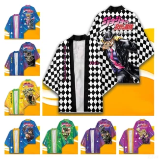 Anime JoJo's Bizarre Adventure Kimono de juego de rol 3D impreso Yukata capa cárdigan ropa deportiva disfraz de Halloween