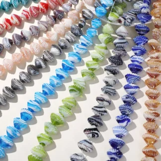 10 Uds. De cuentas de cristal con forma de concha de 16x22mm para fabricación de joyas, accesorios de joyería artesanal, cuentas de vidrio al por mayor