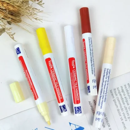 Rotulador de azulejo blanco para lechada, bolígrafo de costura de pared impermeable opcional de 10 colores, bolígrafo de costura de belleza para azulejos de cerámica de un solo cabezal
