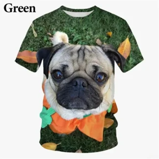 Camisetas divertidas de perro Pug para hombre, camiseta con estampado 3D de animales para mujer, ropa para hombre, camisetas de moda, camisetas de manga corta de verano, camiseta informal para hombre