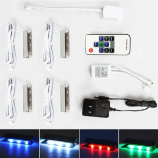 Clip de luz de armario RGB, Panel de vidrio de 5-10mm, borde de capa, retroiluminación, atenuación, Control remoto inalámbrico, Kits de garaje, colección