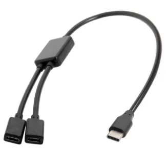 USB-C Hub hembra puertos duales a USB-C Cable macho para PC, ratón, disco Flash, teclado y lector de tarjetas disco duro