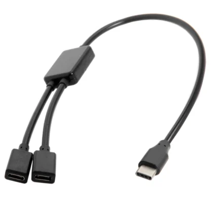 USB-C Hub hembra puertos duales a USB-C Cable macho para PC, ratón, disco Flash, teclado y lector de tarjetas disco duro