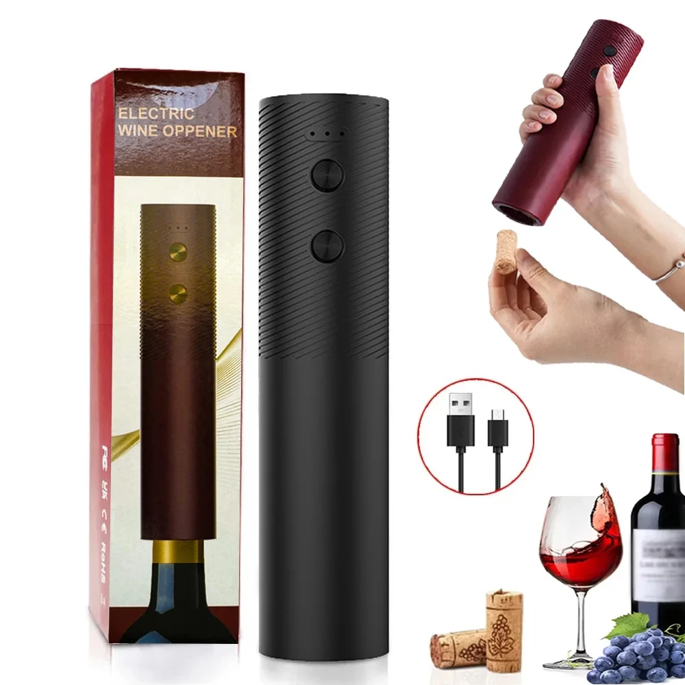 Abridor de botellas de vino eléctrico, sacacorchos automático para vino tinto, abridor de vino recargable, herramientas para vino con un solo clic, productos de cocina