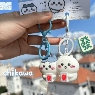 Chiikawa Anime figuras de dibujos animados lindo pareja llavero magnético Hachiware muñeca colgante llavero joyería 2025 el mejor regalo para niños