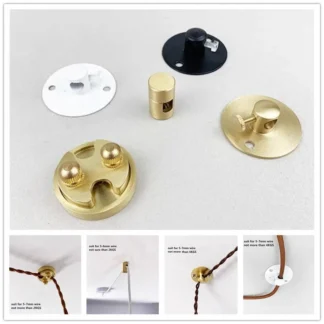 Palanca de cambios para lámpara de araña, accesorios de fijación de cable, clips de metal montados en el techo, de latón, 2 piezas