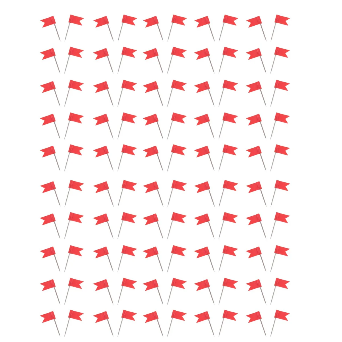 ONCE 100 Alfileres de mapa con forma de bandera Tablero de anuncios de corcho Alfileres de dibujo Pin de empuje Rojo