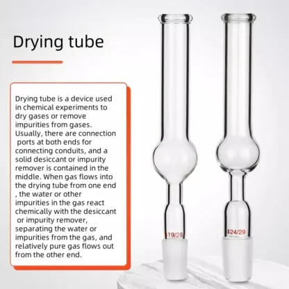Tubo de secado de vidrio de tierra recta, eliminación de impurezas, reacción química, Boro3.3, cabezal de torre, engrosamiento, cristalería JVLAB